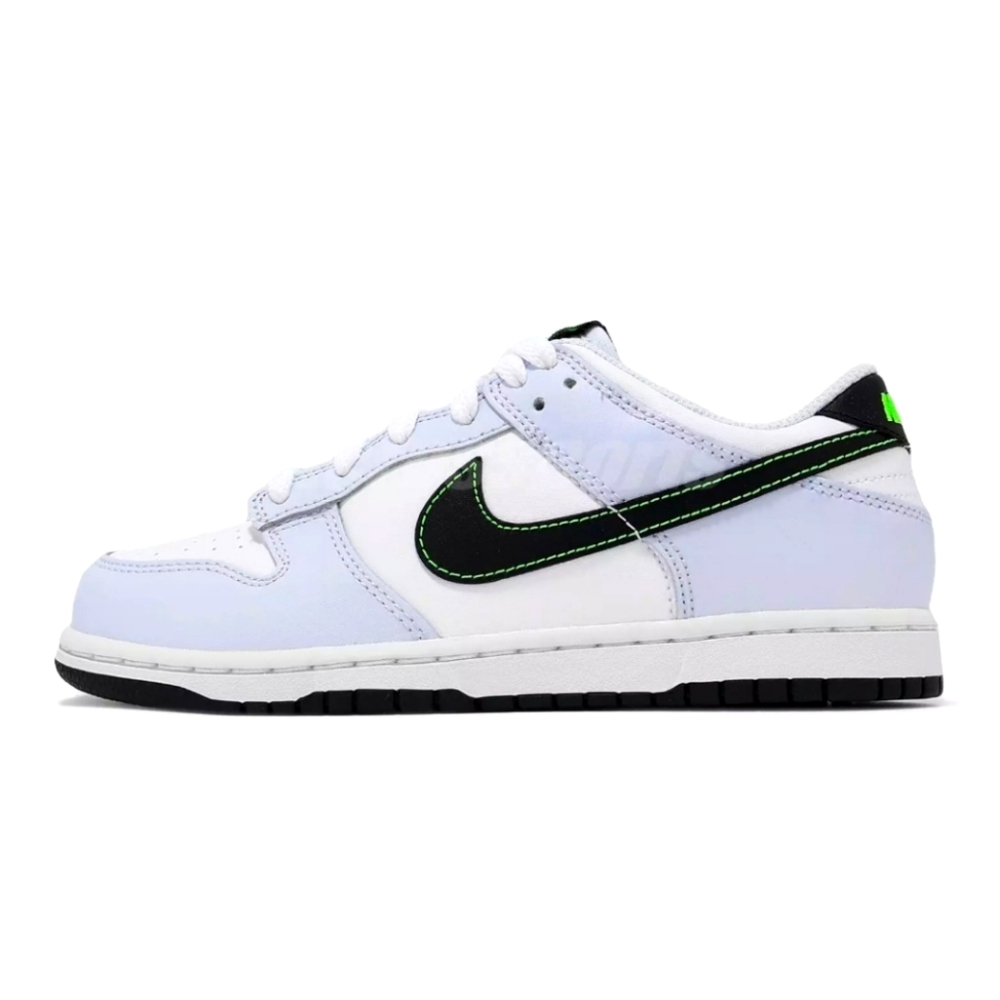 NEW KID'S NIKE DUNK LOW PS FOOTBALL GREY GREEN STRIKE SIZE 2